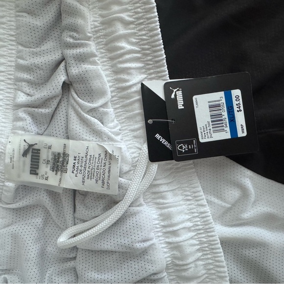 Puma NEW Flare black white stripe mesh drycell basketball adjustable shorts XL - Picture 6 of 7